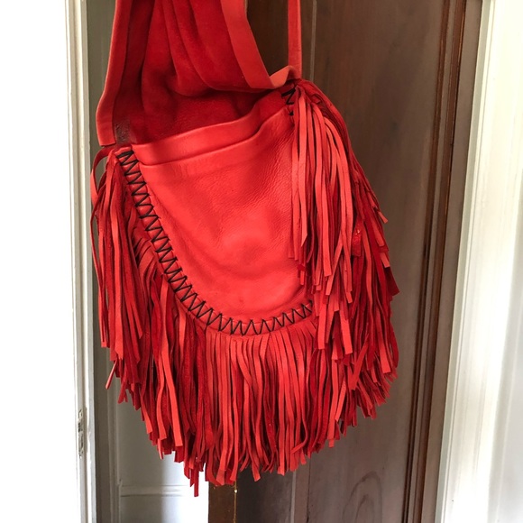 Vintage Leather Fringed Shoulder Bag 🌶🥊 - Picture 4 of 11